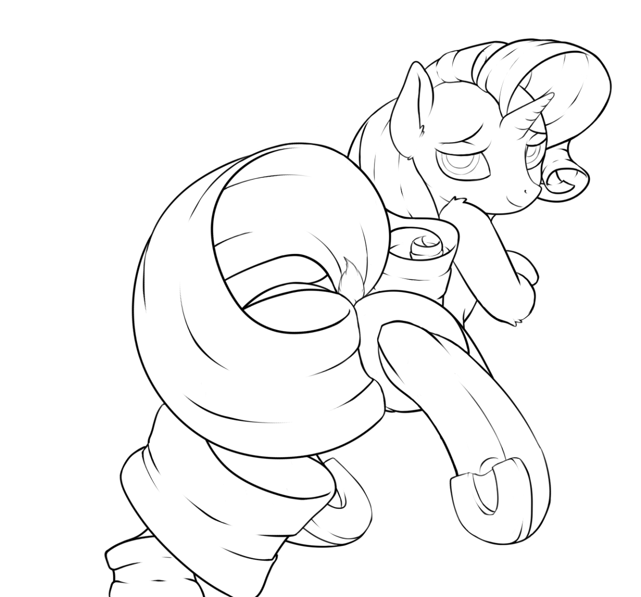 haafmi:  Wow, I don’t like to draw the mane and tail of Rarity.  WIP  Rarity you