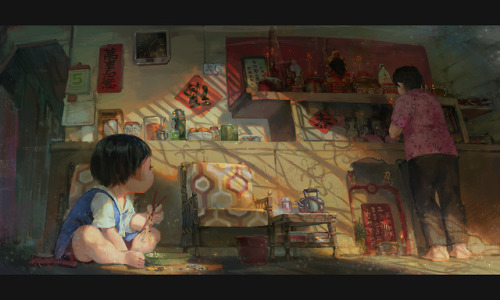 clivefpoire: The Scent of MemoryHAPPY CHINESE NEW YEAR 2019!!I drew the scene in my memory,i used to