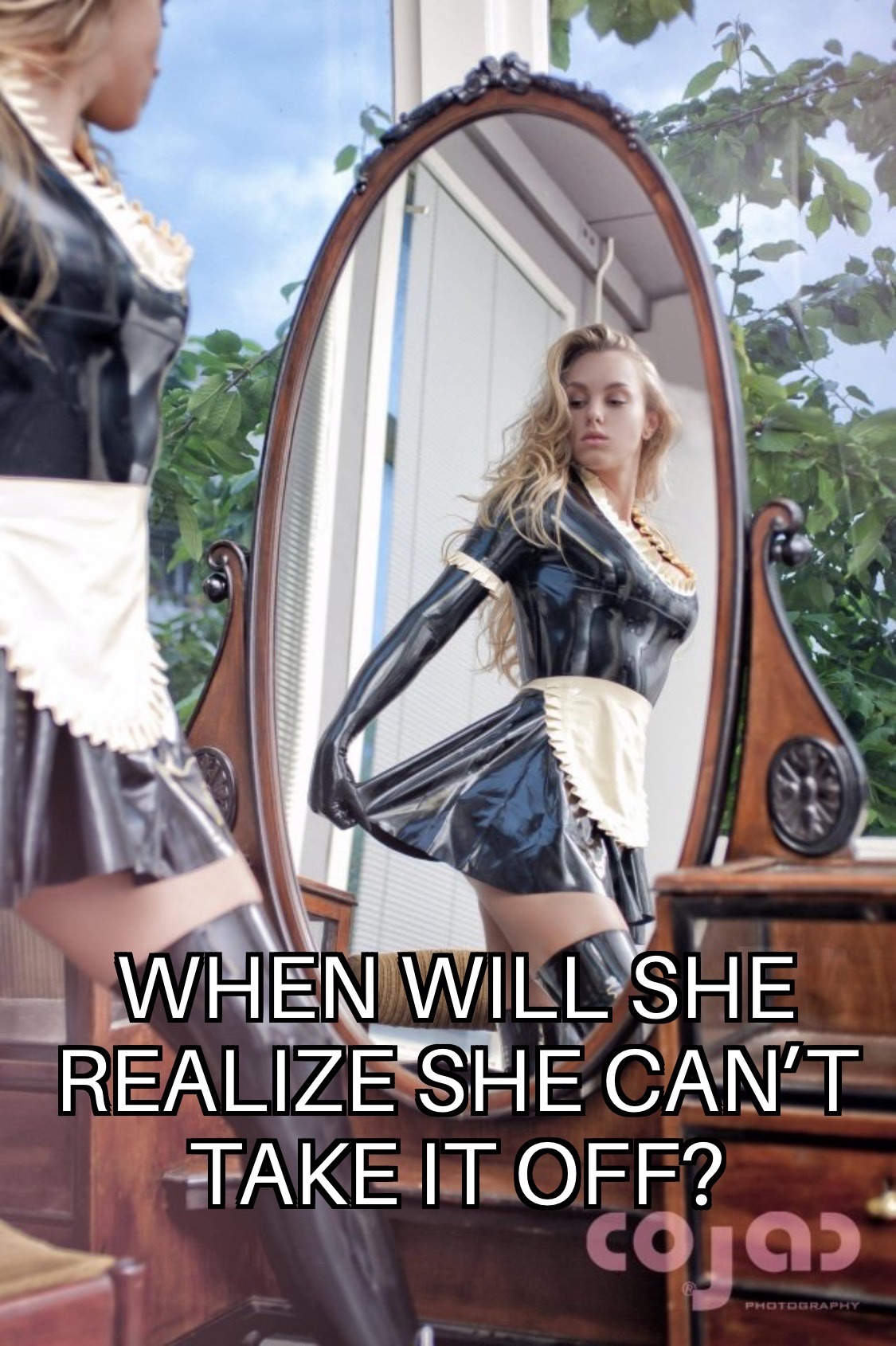Depends really if she has a cock the panties won’t like that and will start to push it inside to let her know it’s displeasure by entering and widdening her asshole.  The reaction to a pussy takes longer but the pressure on her clit and the sealing
