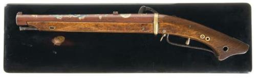 Cased, exhibition decorated Japanese matchlock pistol, 19th century.from Rock Island Auctions