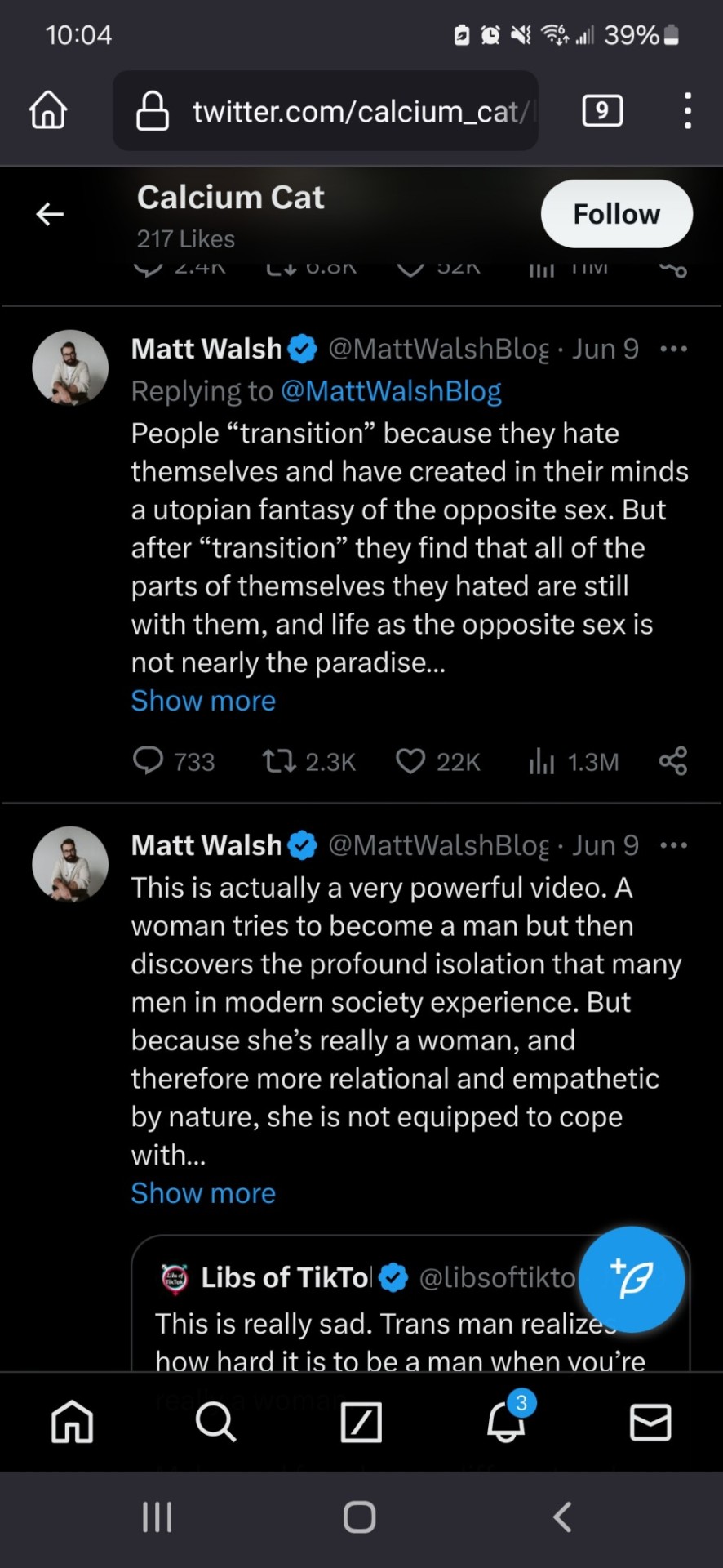A Small Example Of The Transphobic Likes From Calcium-cat, Author Of The One Small Dream Fanfic And An
