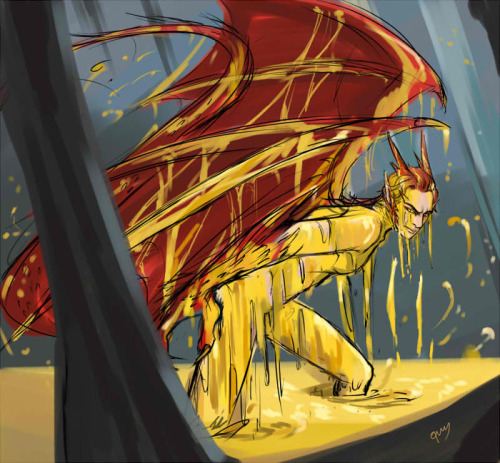 qunhyskoa:Smaug is sooooooooooooooo awesome!!!!!!!!!!!!!!!!!Can’t wait to draw this scene into my ba
