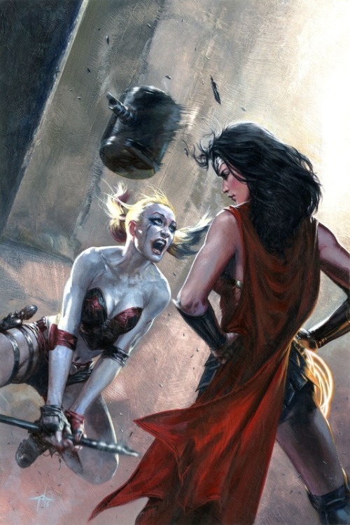 comic-book-ladies:Wonder Woman & Harley Quinn by Gabriele Dell’Otto