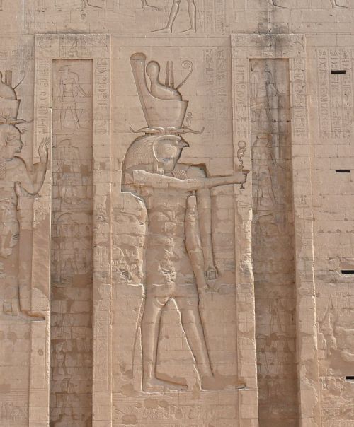 egypt-ancient-and-modern:The Ancient Egyptian god Horus, Edfu Temple