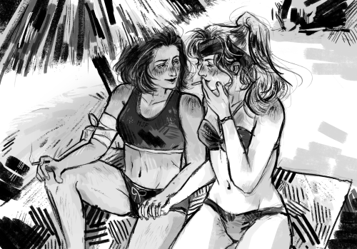coeurpechant:Sun’s out! Gun’s out! aka A different kind of beach date for day 1 of @galentinesweek  
