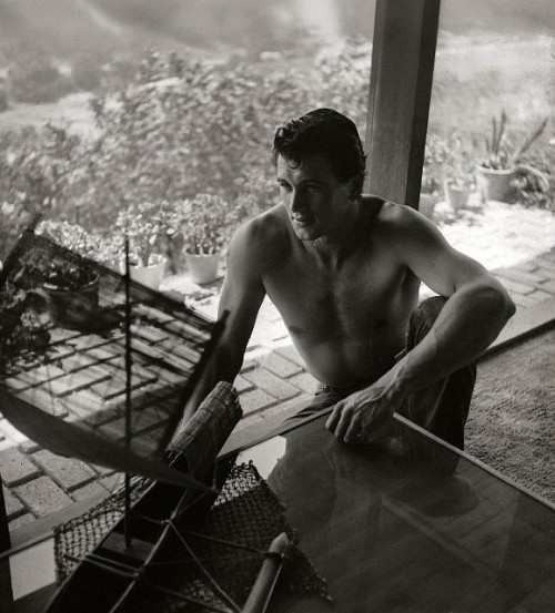 Rock Hudson photographed by Sid Avery, 1956.