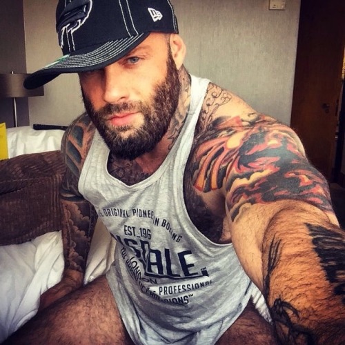 wrestlehead:  Jimbo, James Mordaunt In various stage of dress and tatt.  Handsome, awesome ink work, great pecs my kind of man - WOOF