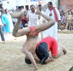 Male wrestler defeated by female in just