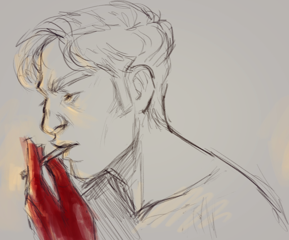 sinfullucifer:  took 20 min break to sketch Hux Doing Things vol 2   ¯\_(ツ)_/¯