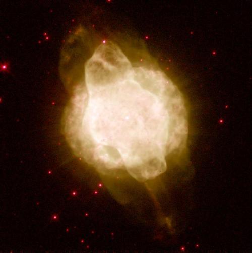 anightintheforest:  infinity-imagined:  A collection of planetary nebulae; clouds of ionized gas that form as red giant stars die and cast off their outer layers.  This process enriches interstellar space with heavy elements that go on to form new stars