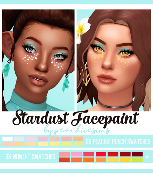 peachiiesims: Stardust Facepaint A cute star facepaint inspired by this makeup look as my first piec