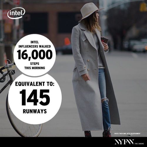 Fast Facts: Today, the fashion crowd wearing @intel&rsquo;s Curie have walked 16,000 steps or 14