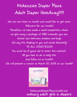 mckenziesdiaperplace:  Adult Diaper GiveAway!!!!!!!!!!!