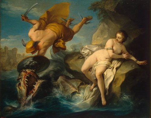 mythologyofthepoetandthemuse: //Action Time//Perseus slaying the female sea monster or dragon and sa