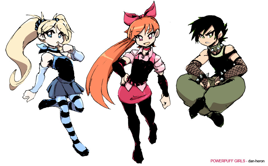 dan-heron: Colors for the Powerpuff Girls redesigns I drew a while ago. Not really