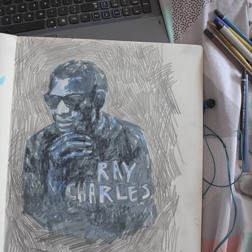 #raycharles #illustration #nighttimeistherighttime #doodle #sketchbook #blues #jazz #soul #rnb #musi