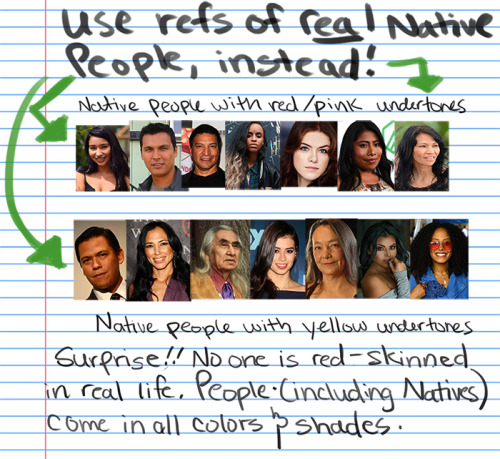 prismatic-bell:iidrils:How I draw skin Part 2: DON”T DRAW NATIVE PEOPLE WITH RED SKIN!!!! A tutorial