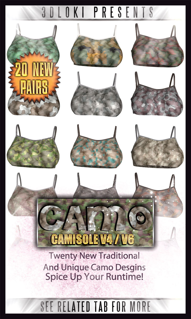 Another  material pack from Loki for Disordercode&rsquo;s &ldquo;Camisole&rdquo;