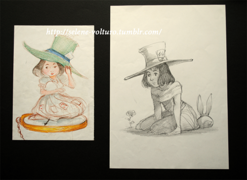 Sketches of my “Alice in Wonderland” school project :)