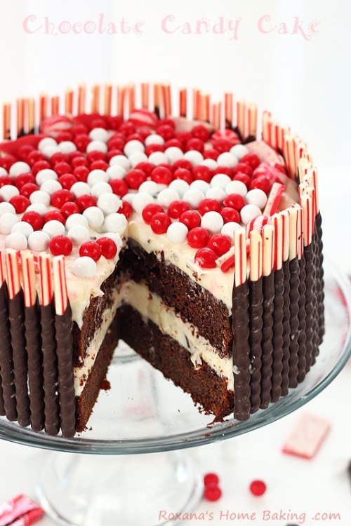 gastrogirl:  candy devil’s chocolate cake with cream cheese frosting.