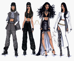 haydenwilliamsillustrations:  The Evolution of Aaliyah by Hayden Williams 