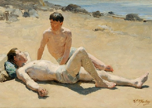 antonio-m: ‘Á la Plage’, (On the Beach), c.1900 by Alexandre-Jacques Chantron (18