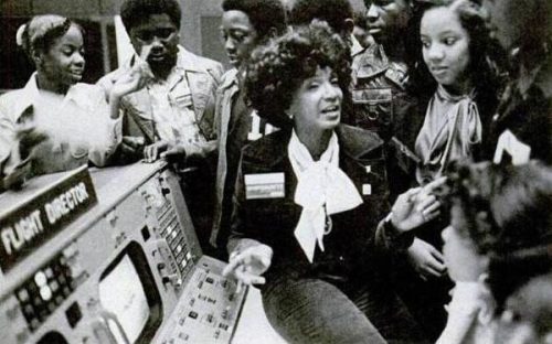 spiritofapollo:Nichelle Nichols leading a tour of NASA’s budding shuttle program. 1977 