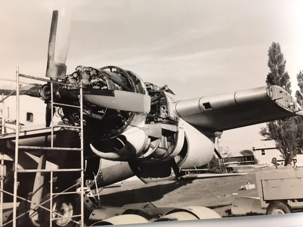 Retrowar A Wright R 3350 Duplex Cyclone Radial Engine Sits