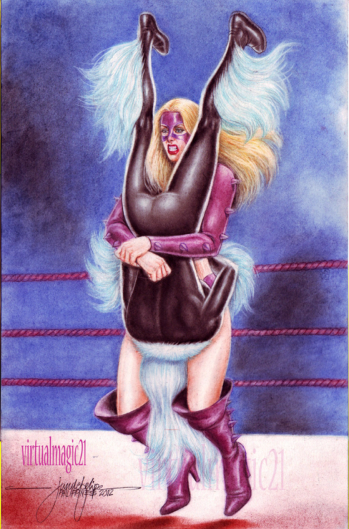 Titanium doing a piledriver on black cat