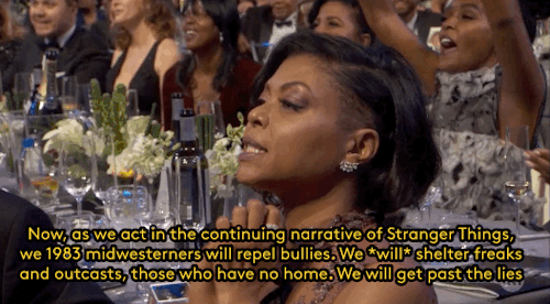 bethanyactually:  refinery29:  Watch: Trust us that it’s not clickbait when we say this speech about punching Nazis was so fired up that it changed our lives The theme of the 2017 SAG Awards was unity, unity, and more unity. For one of the final speeches