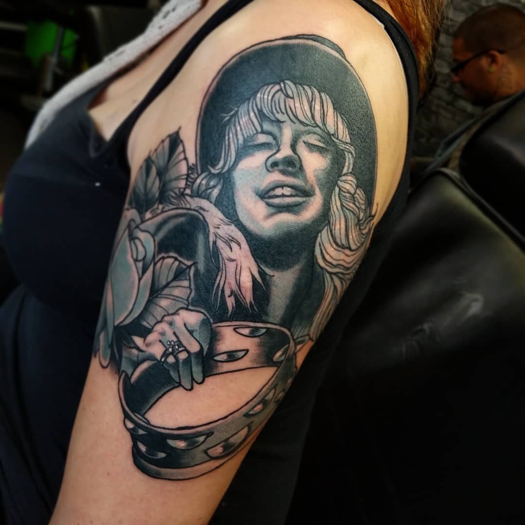 Finally finished my Stevie nicks tattoo really hype about the way this arm  looks so far  rsticknpokes