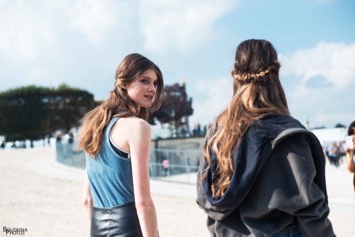 Jessica Burley and Vivienne Rohner after Valentino SS15.