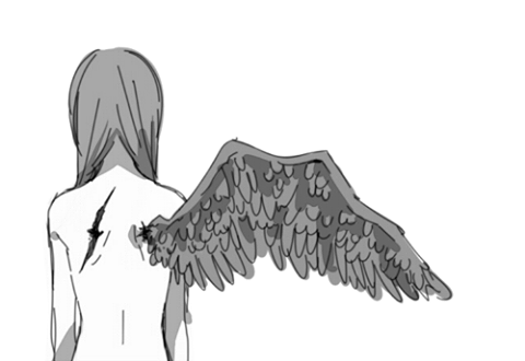 “an angel with broken wings”