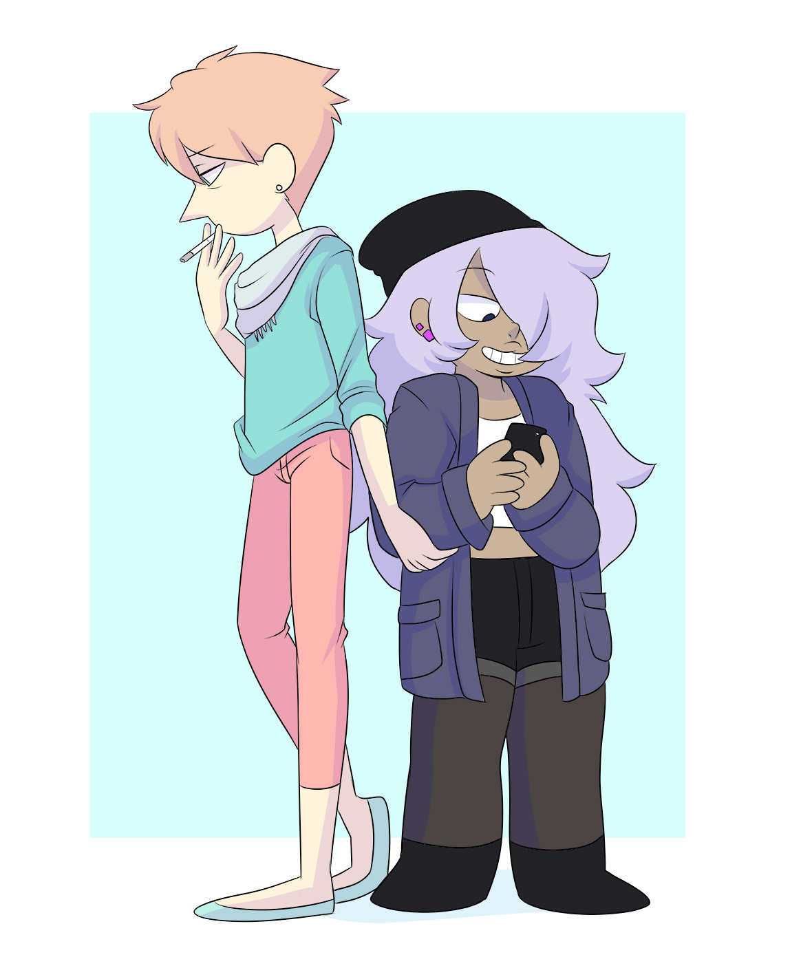 missgreeneyart:Pearlmethyst request: Human AUTwo people requested this so I drew