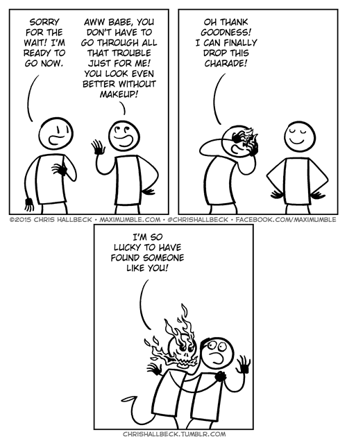 chrishallbeck:  Makeup.http://maximumble.thebookofbiff.com/2015/04/07/1075-makeup/