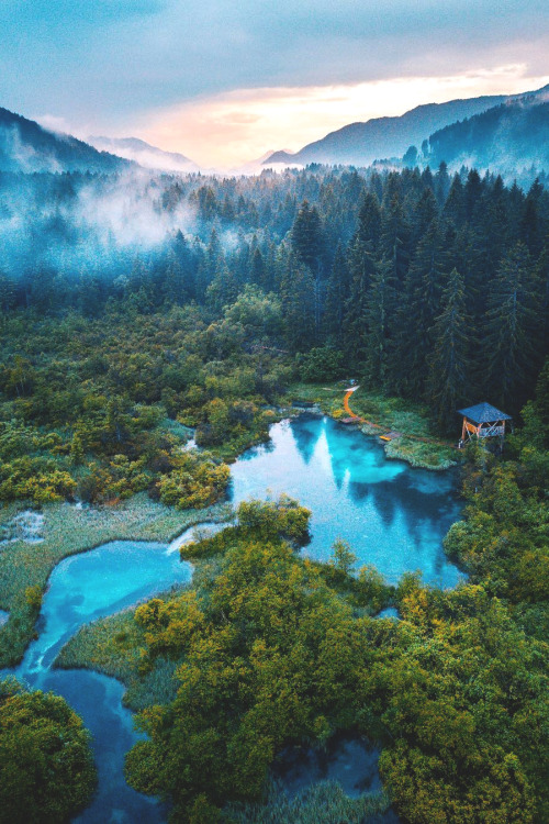 lsleofskye:Blue lakes at sunset | mblockk