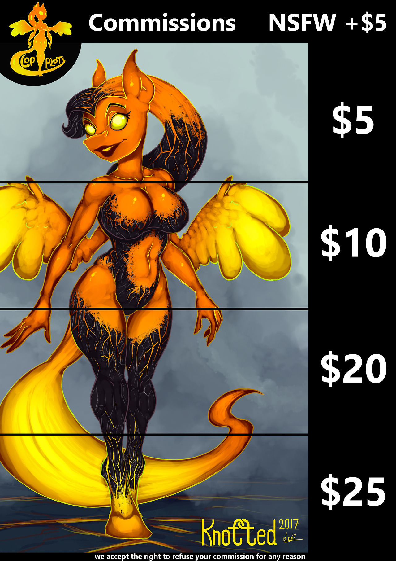   Pricing: These prices are per character. Amounts can be mixed (i.e. One character