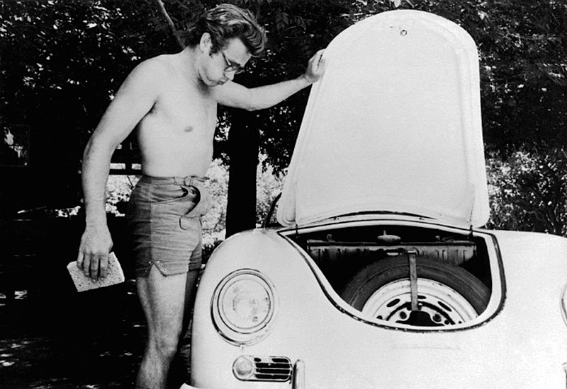 prettygoeswithanything:  20th-century-man:  James Dean / and his 1955 Porsche 356