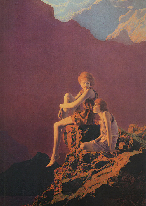 weriseandweareeverywhere: “Alegría”, Maxfield Parrish. “Estrellas”, Maxfield Parrish.