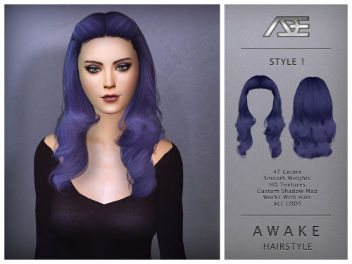 NEW HAIRSTYLES FOR SIMS 4, Inspired by Katy Perry Wide Awake!!!Hairstyles: Awake (Style 1) - Februar