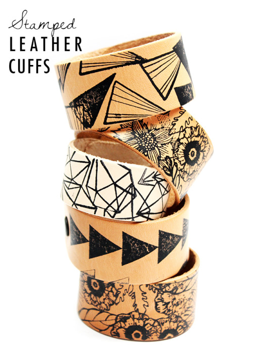 DIY Stamped Leather Cuff Tutorial from Alisa Burke. This is a really easy DIY and when I clicked on 