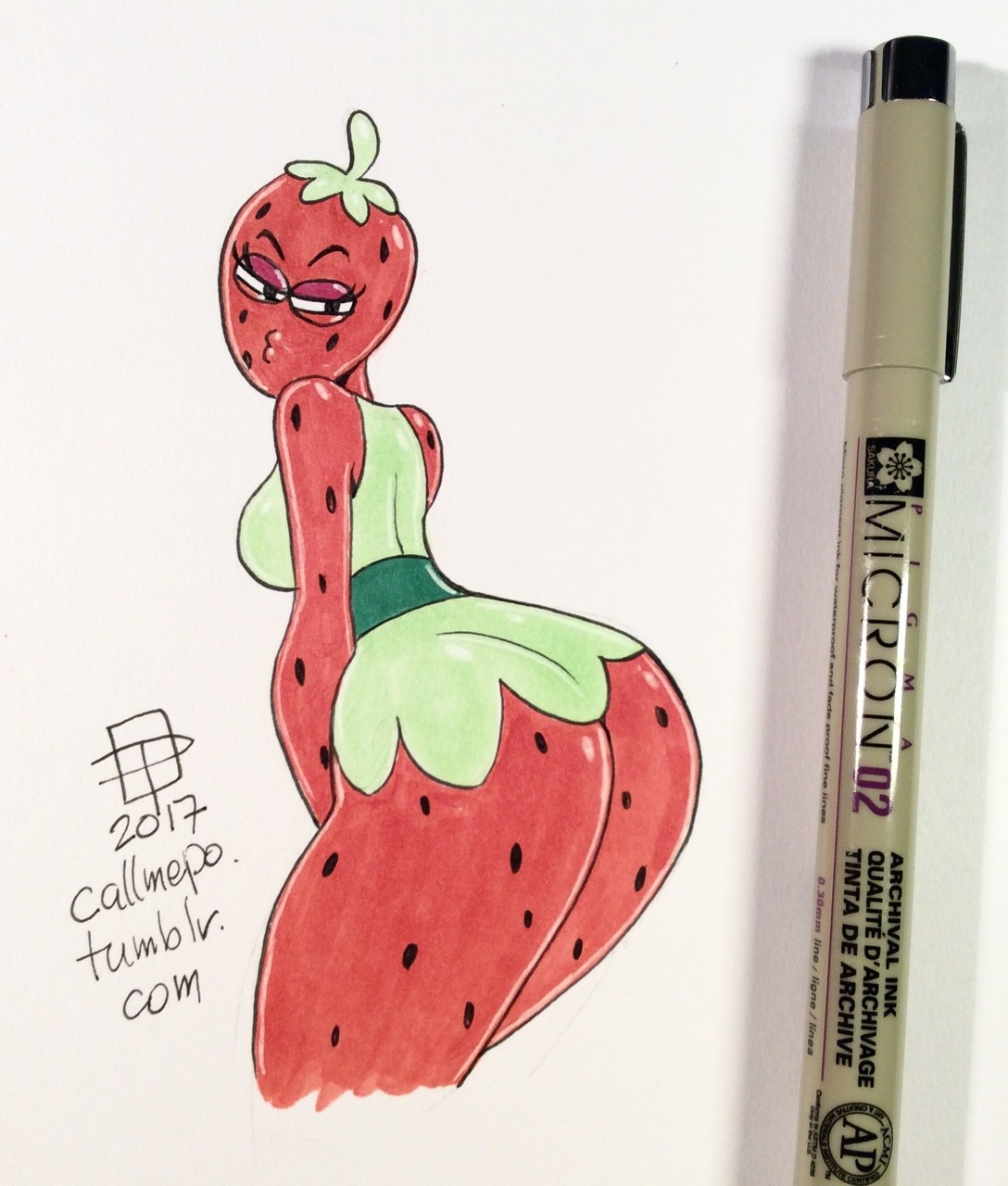 callmepo:  Drupe tiny doodle.   Brings new meaning to the term “fresh fruit”.
