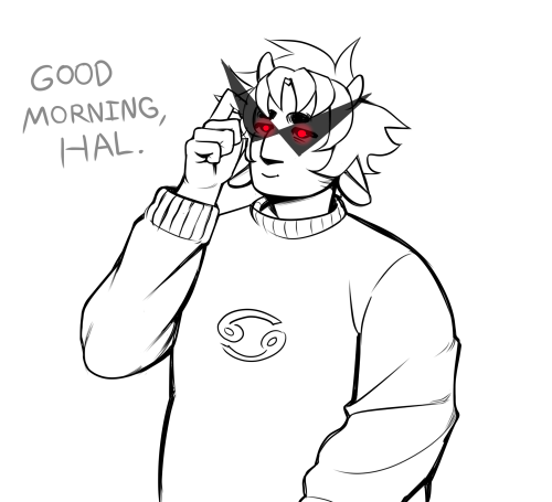 i had a dream once that hal was in love with karkat and when karkat wore da glasses they made a lil 