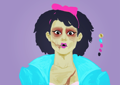 @nixels’ cute 80′s zombie girl was begging to be drawn! This is the first time i’ve been able to dra