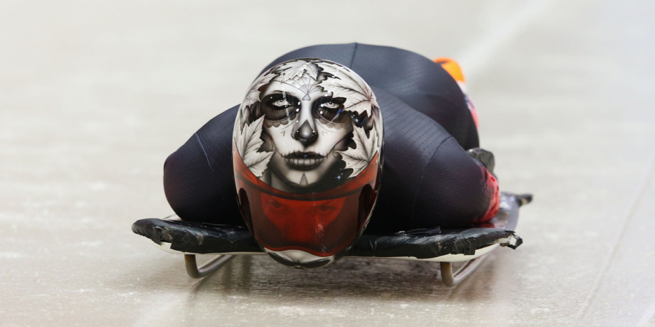 the-gas-station:  Sochi Olympics 2014: Skeleton Helmets Source  Helmet galore!