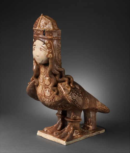 Ceramic harpy vessel, Iran, 12th–early 13th century (Met Museum).