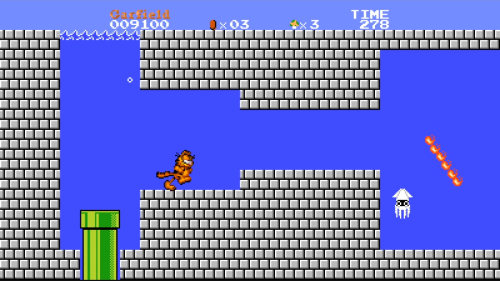  Garfield plays Super Mario Bros! https://youtu.be/k78dsKGXQMwGarfield the cat plays Super Mario Bro