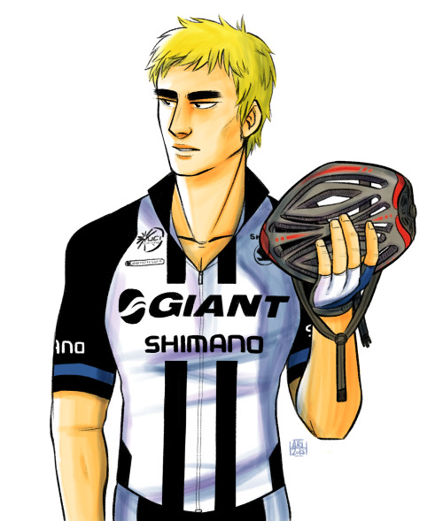 colouring style experiment feat. fukuchan in my favourite uci team kit of 2014 :&rsquo;)))) (sor