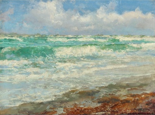 Surf ,  Skagen   -    Peder Jacob Marius KnudsenDanish, 1868-1948Oil on canvas,  23.62 x 25.98 in