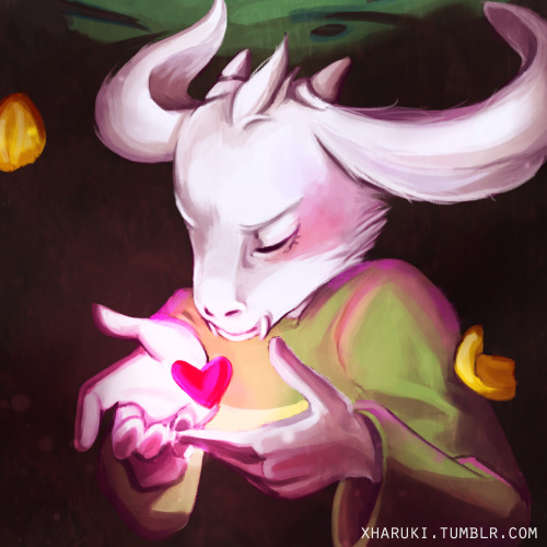 xharuki:HD. Tumblr killing the quality fills me with determination.Asriel & Chara , Undertale © 